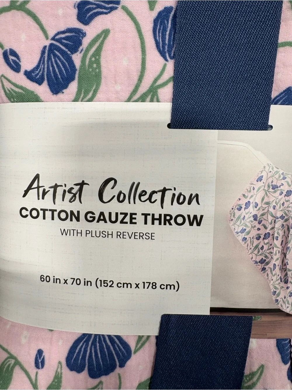 Berkshire Pink Floral Cotton Gauze Throw